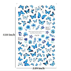 Floral & Butterfly Nail Art Stickers Adhesive Decals