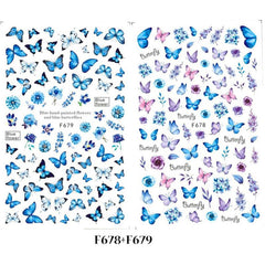 Floral & Butterfly Nail Art Stickers Adhesive Decals