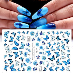 Floral & Butterfly Nail Art Stickers Adhesive Decals