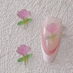 3D Nail Charms Rose Aurora Resin Stones Decoration