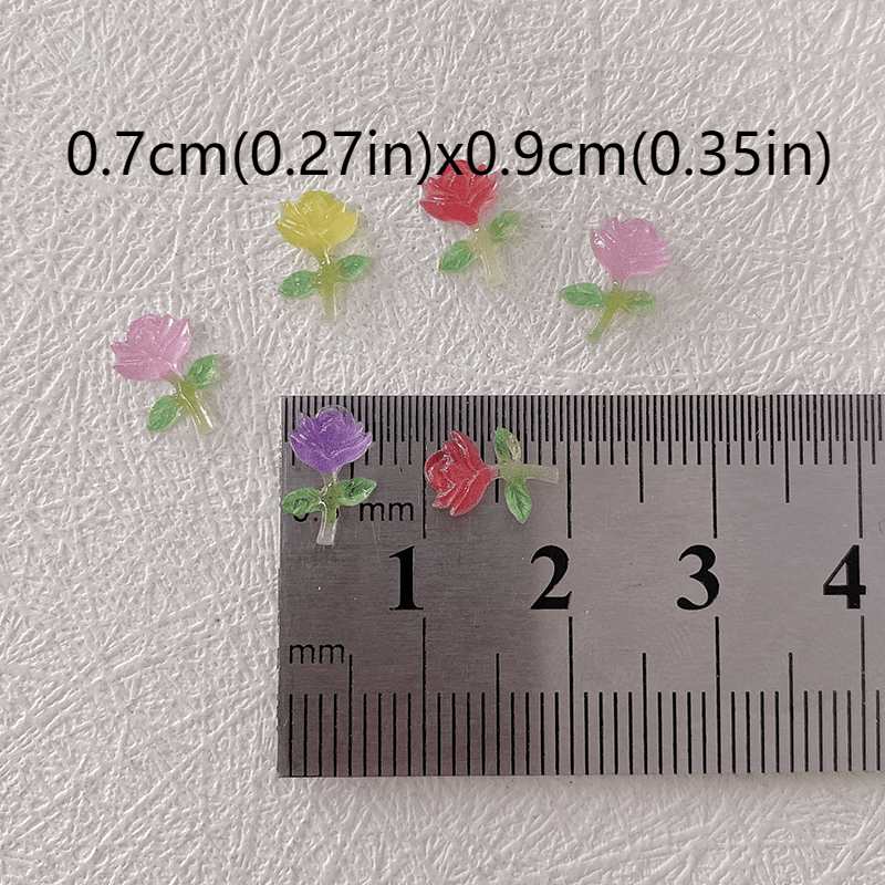 3D Nail Charms Rose Aurora Resin Stones Decoration