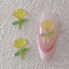 3D Nail Charms Rose Aurora Resin Stones Decoration