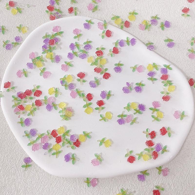 3D Nail Charms Rose Aurora Resin Stones Decoration