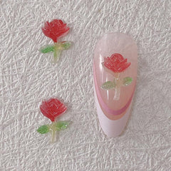 3D Nail Charms Rose Aurora Resin Stones Decoration