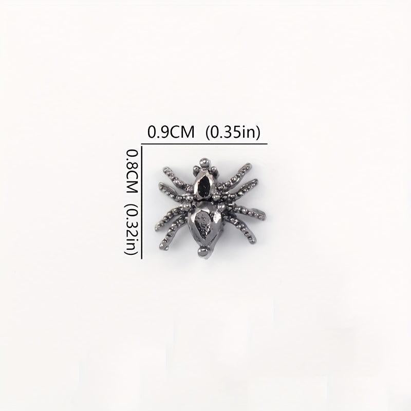 Halloween 3D Spider Nail Charms with Rhinestones