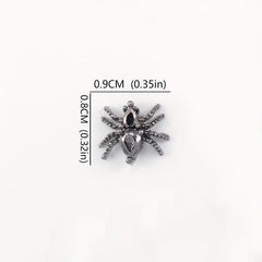 Halloween 3D Spider Nail Charms with Rhinestones