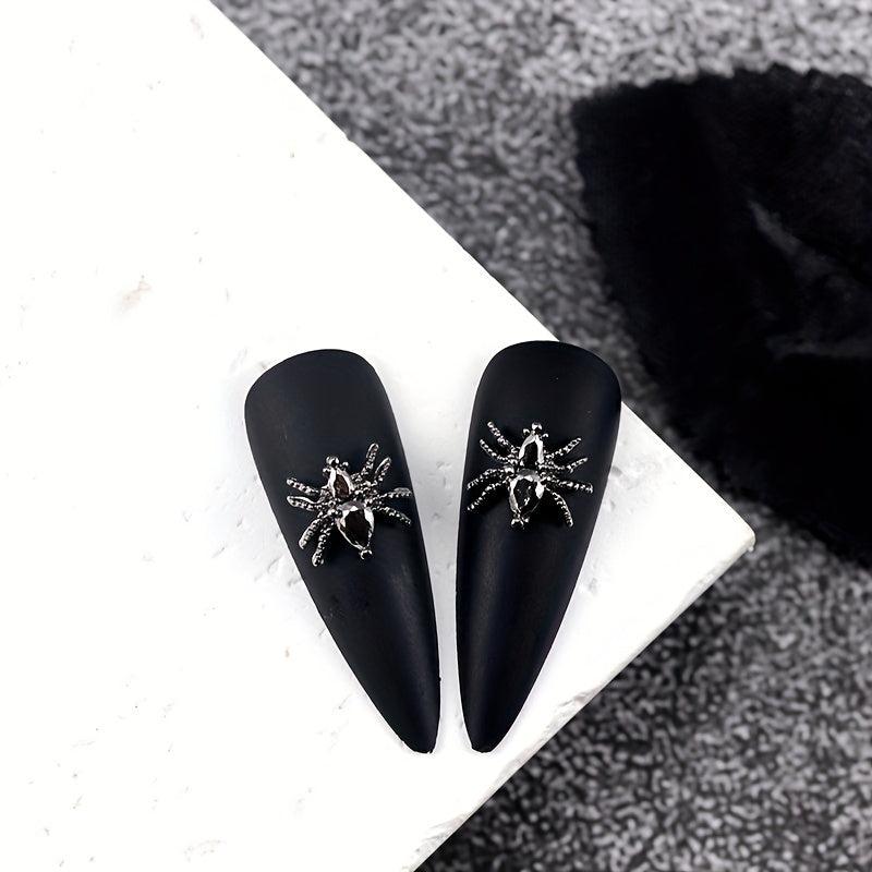 Halloween 3D Spider Nail Charms with Rhinestones