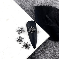 Halloween 3D Spider Nail Charms with Rhinestones