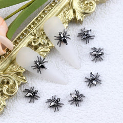 Halloween 3D Spider Nail Charms with Rhinestones