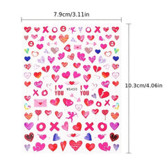 3D Heart Nail Art Stickers Self Adhesive Love Nail Decals