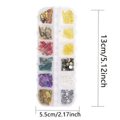 Iridescent Sea Shell Nail Art Kit with Starfish Conch Moon Gems