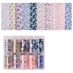Starry Sky Flower Nail Art Stickers - Salon & DIY Manicure