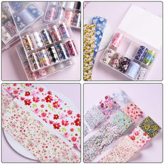 Starry Sky Flower Nail Art Stickers - Salon & DIY Manicure