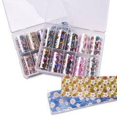 Starry Sky Flower Nail Art Stickers - Salon & DIY Manicure