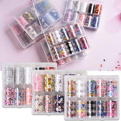 Starry Sky Flower Nail Art Stickers - Salon & DIY Manicure