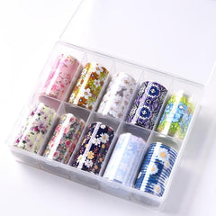 Starry Sky Flower Nail Art Stickers - Salon & DIY Manicure