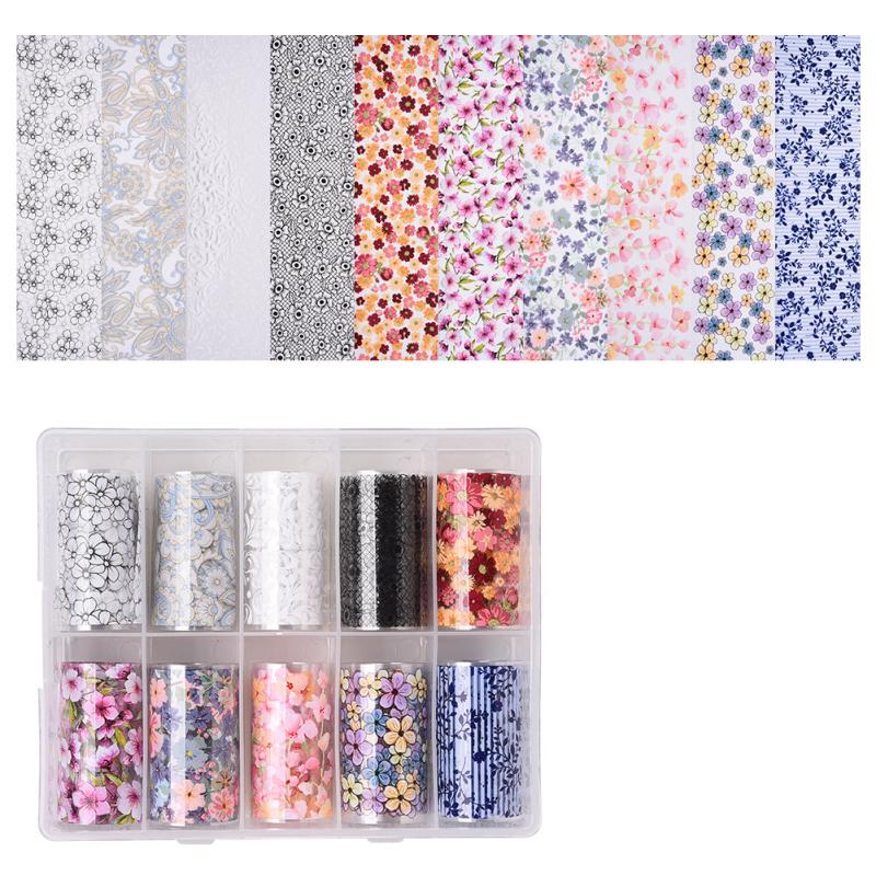 Starry Sky Flower Nail Art Stickers - Salon & DIY Manicure