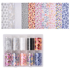 Starry Sky Flower Nail Art Stickers - Salon & DIY Manicure