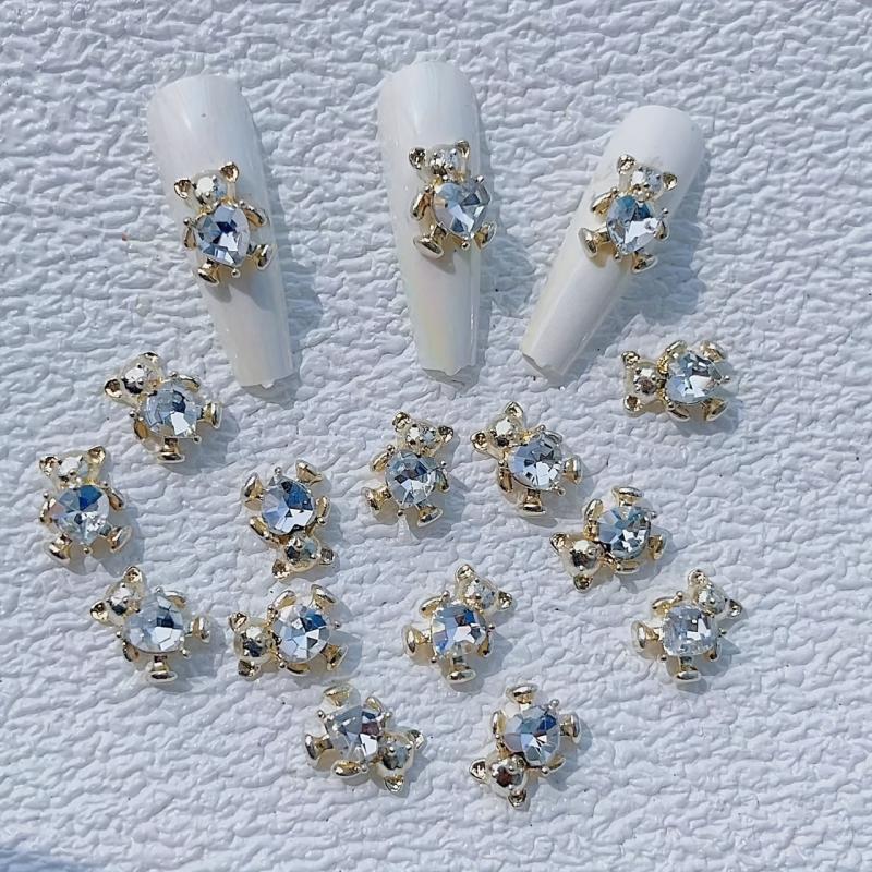 5pcs 3D Nail Charms Zircon Rhinestone Diamond Alloy Metal Jewelry