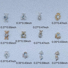 5pcs 3D Nail Charms Zircon Rhinestone Diamond Alloy Metal Jewelry