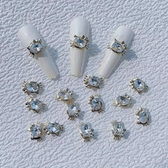 5pcs 3D Nail Charms Zircon Rhinestone Diamond Alloy Metal Jewelry