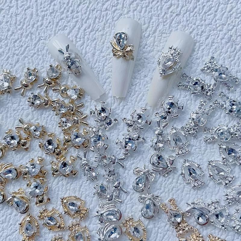 5pcs 3D Nail Charms Zircon Rhinestone Diamond Alloy Metal Jewelry