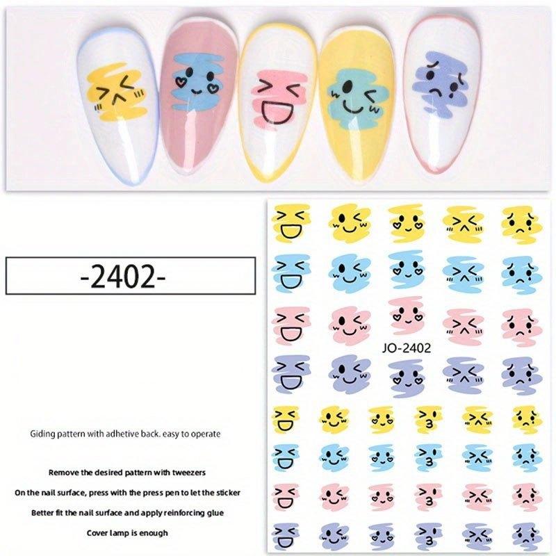 5D Cartoon Graffiti Nail Art Stickers Hand-painted DIY Decoration
