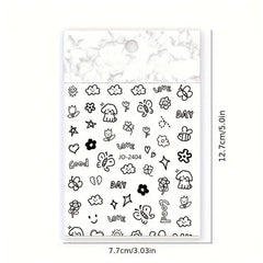 5D Cartoon Graffiti Nail Art Stickers Hand-painted DIY Decoration