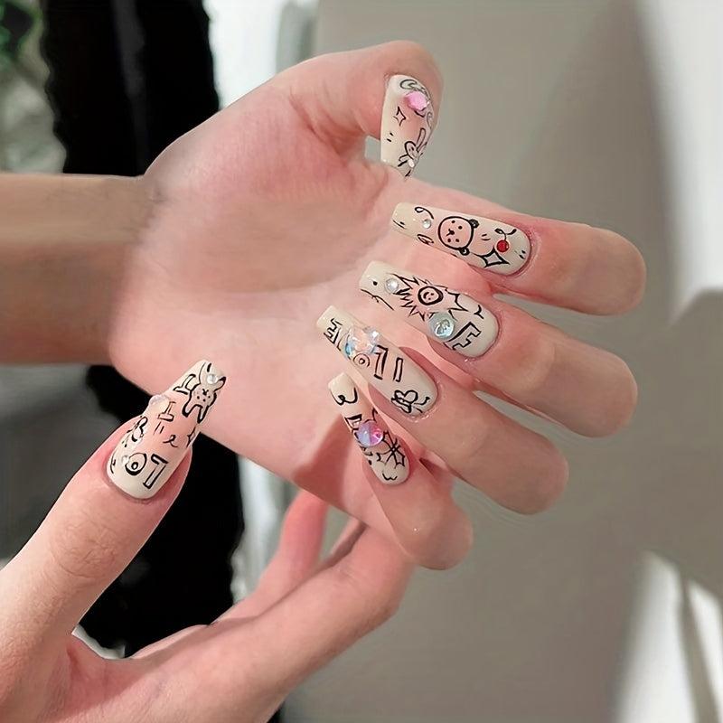 5D Cartoon Graffiti Nail Art Stickers Hand-painted DIY Decoration