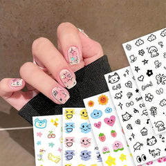 5D Cartoon Graffiti Nail Art Stickers Hand-painted DIY Decoration