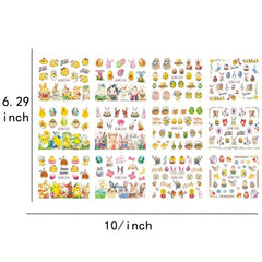 Easter Egg Nail Art Sticker Chick Rabbit Cartoon Water Decal Manicure Slider