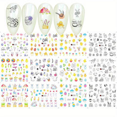 Easter Egg Nail Art Sticker Chick Rabbit Cartoon Water Decal Manicure Slider
