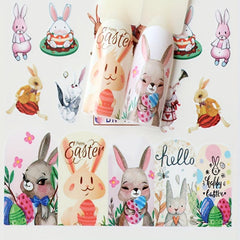 Easter Egg Nail Art Sticker Chick Rabbit Cartoon Water Decal Manicure Slider
