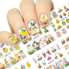 Easter Egg Nail Art Sticker Chick Rabbit Cartoon Water Decal Manicure Slider