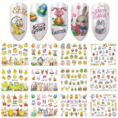 Easter Egg Nail Art Sticker Chick Rabbit Cartoon Water Decal Manicure Slider