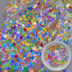 3D Heart Nail Glitter & Holographic Laser Stickers