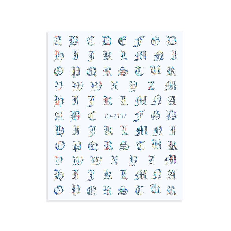 1pcs Gothic Letters Nail Art Sticker