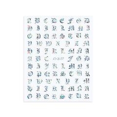 1pcs Gothic Letters Nail Art Sticker