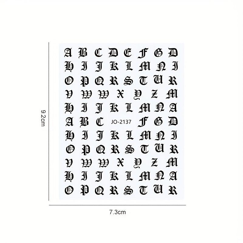 1pcs Gothic Letters Nail Art Sticker