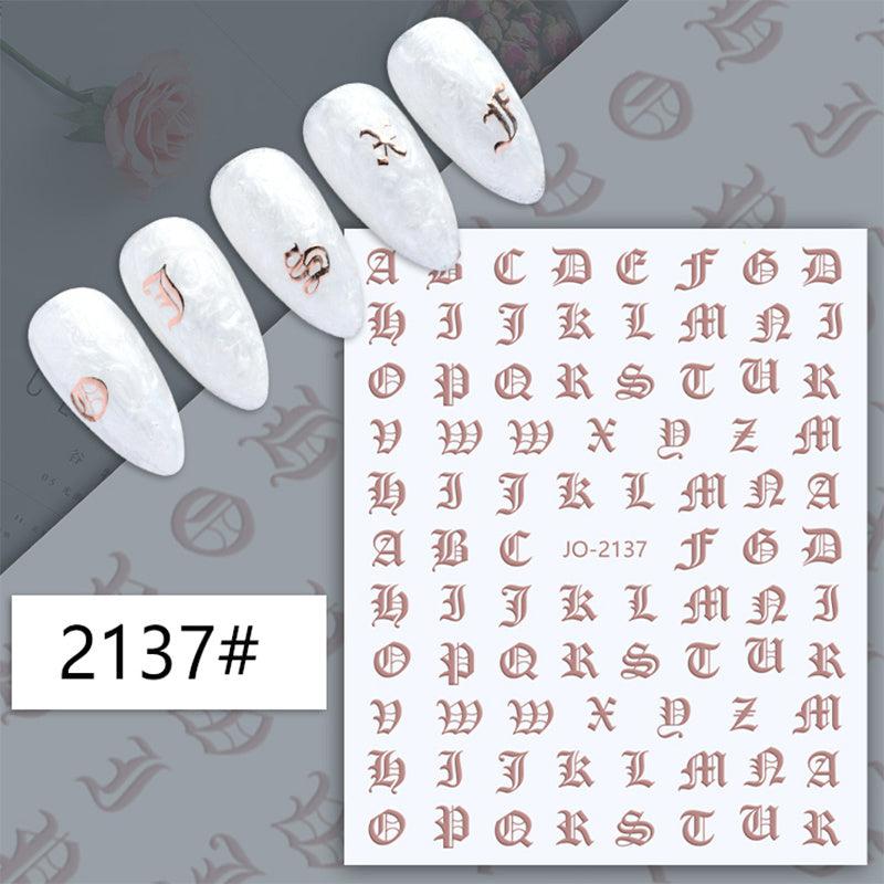 1pcs Gothic Letters Nail Art Sticker