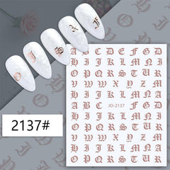 1pcs Gothic Letters Nail Art Sticker