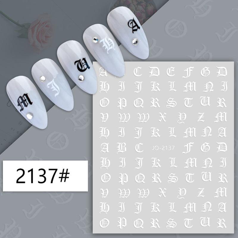 1pcs Gothic Letters Nail Art Sticker