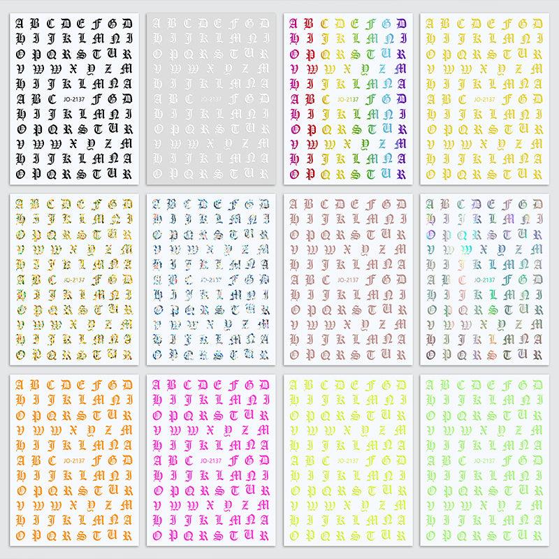 1pcs Gothic Letters Nail Art Sticker