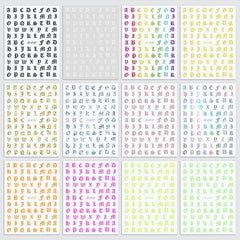1pcs Gothic Letters Nail Art Sticker