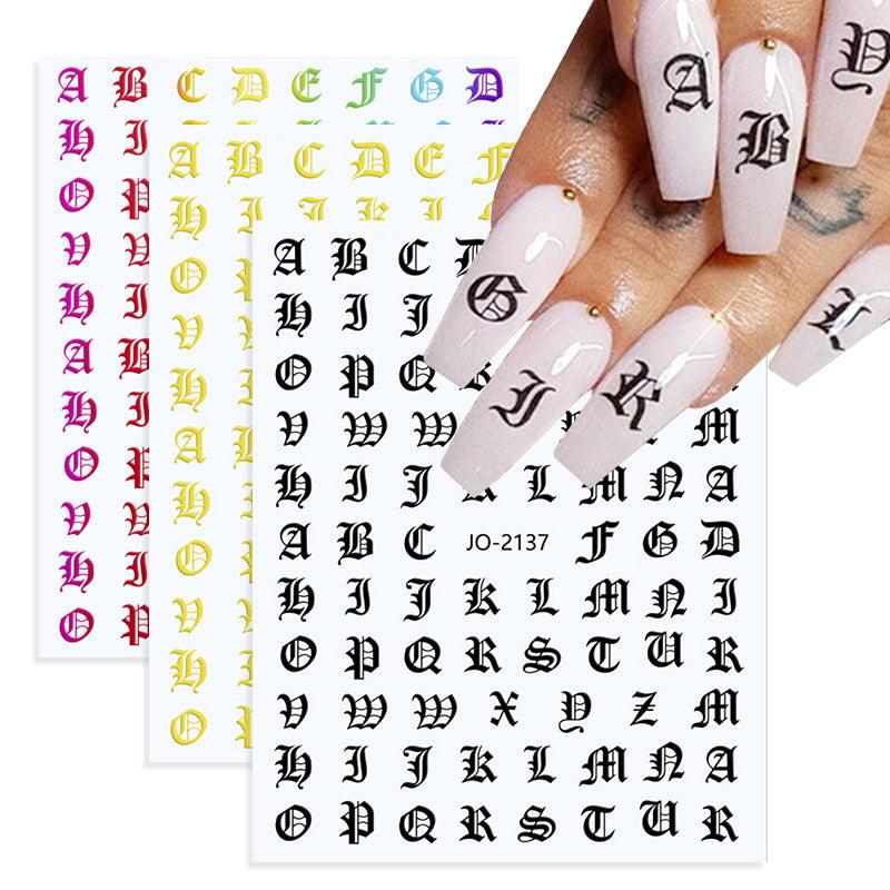 1pcs Gothic Letters Nail Art Sticker