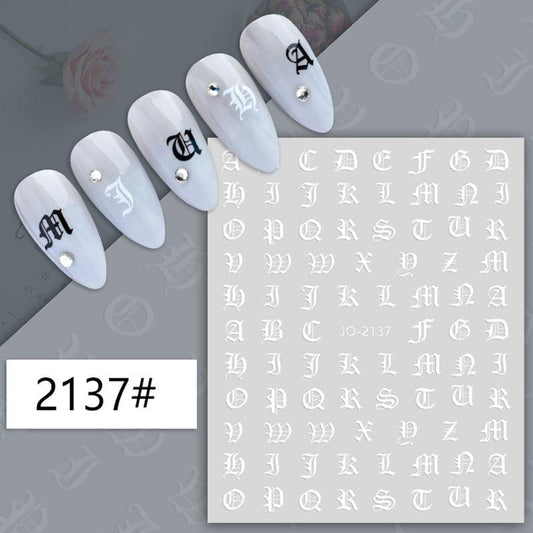 1pcs Gothic Letters Nail Art Sticker