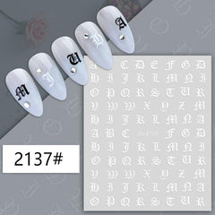 1pcs Gothic Letters Nail Art Sticker