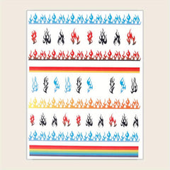 Colorful Flame Nail Art Stickers Self Adhesive Designs Nail Art Decals