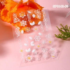 5D Floral Nail Stickers Adhesive Nail Decals Spring Summer Nail Art