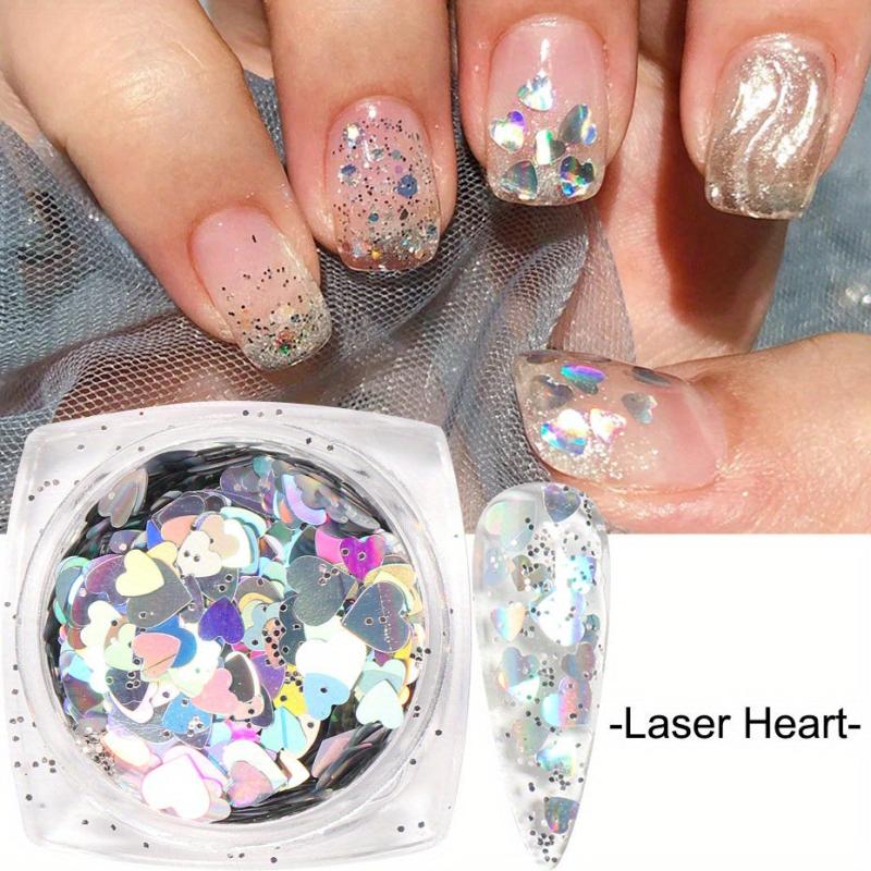 3D Manicure with Laser Holographic Nail Flakes Butterfly Heart Star Sequin